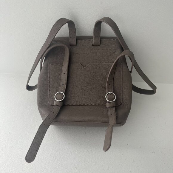 Used Quince Italian Leather Small Backpack Color Mink, Taupe Leather Backpack - Picture 3 of 15